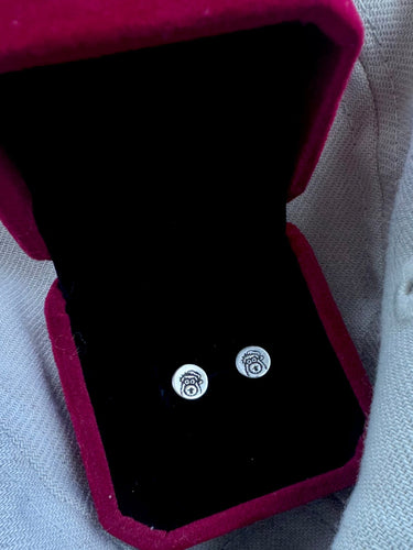 Hand-Painted Phanatic Pendant + Engraved Stud Earrings | Red October Pretty Weird