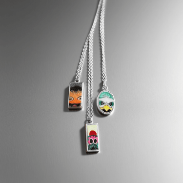 Hand Painted Philly Sports Necklace Trio | Phanatic, Swoop & Gritty Pretty Weird