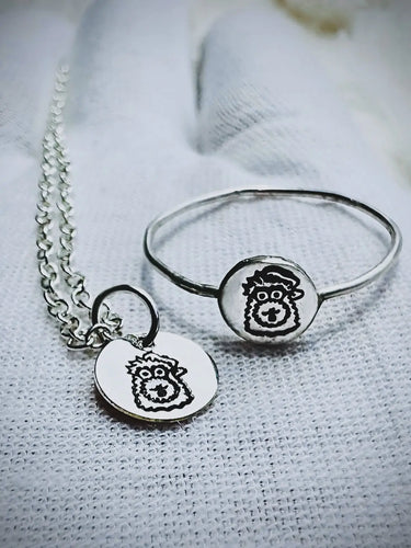 Custom Made Engraved Sterling Silver Phanatic Pendant & Ring Set | Limited Stock Pretty Weird