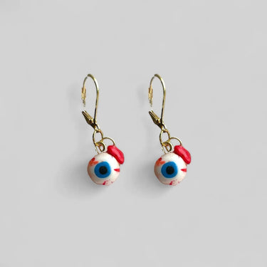 Tiny Heart Eyeball Dangle Earrings - Pretty Weird