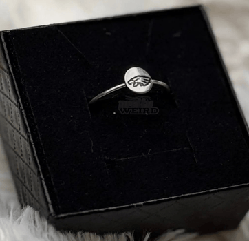 Minimalist Sterling Silver Eagles Pendant Ring – 6mm Circle with Engraved Philadelphia Eagles Logo Pretty Weird