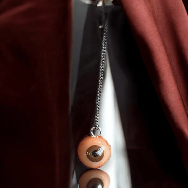 Eyeball Necklace – Sculpted Polymer Clay Pendant on Sterling Silver - Pretty Weird