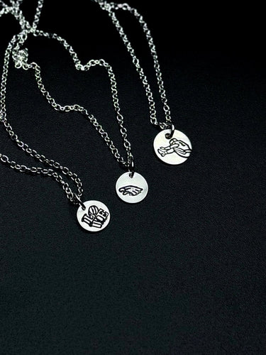Sterling Silver Eagles Pendant Necklace – 8mm Hand Engraved Pretty Weird