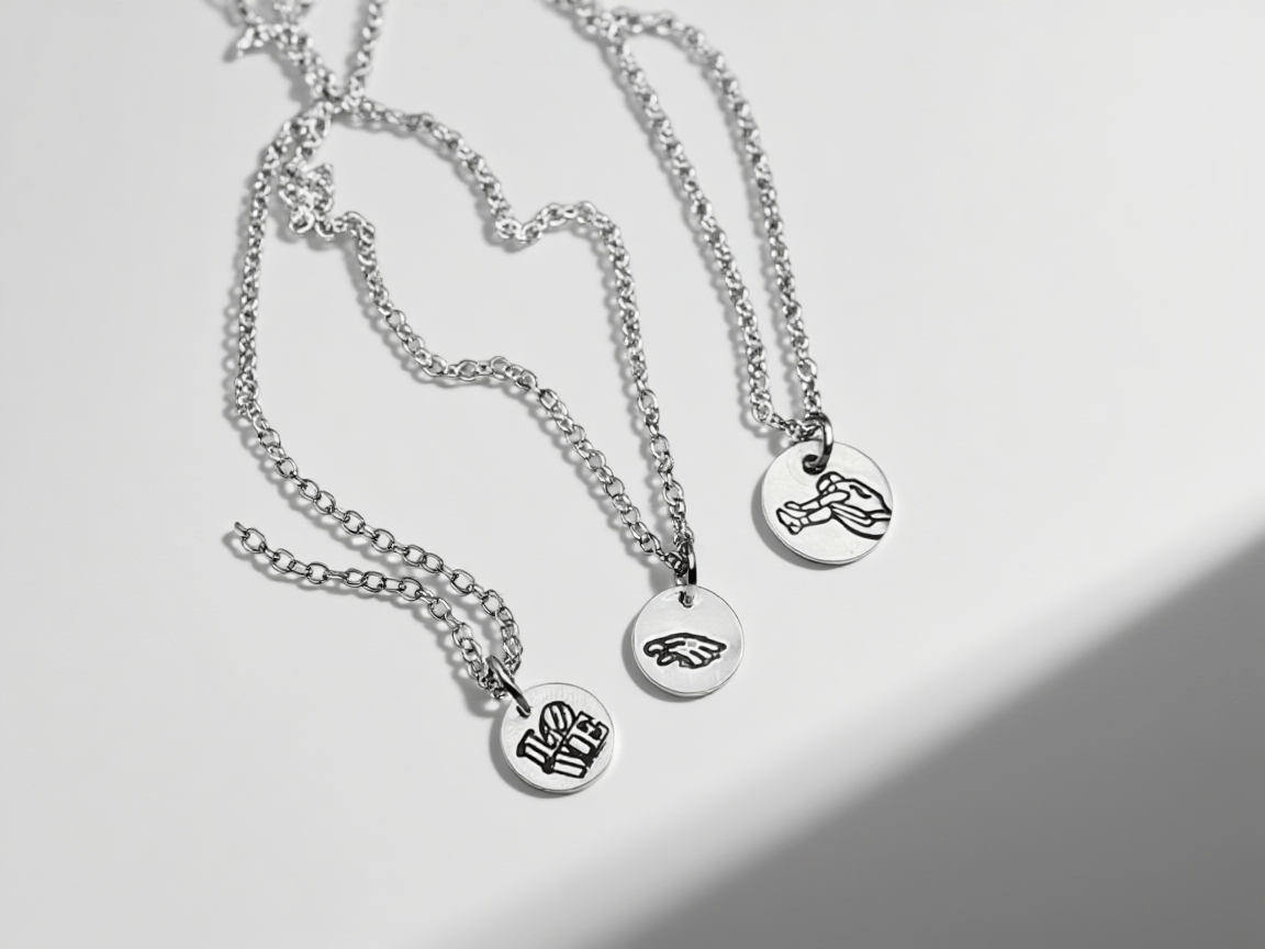 Sterling Silver Saquon Hurdle Pendant Necklace – 10mm Hand Engraved Pretty Weird