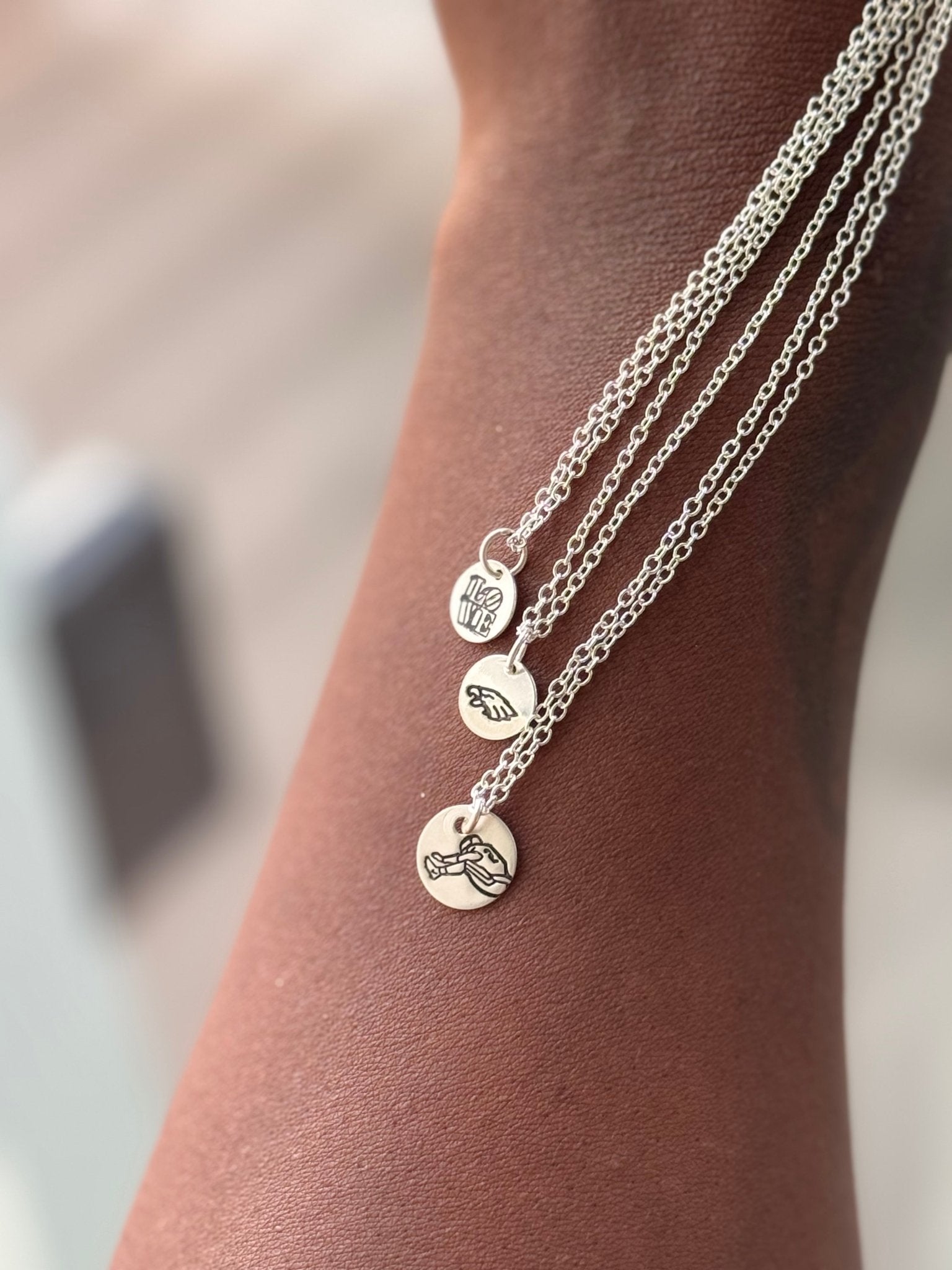 Sterling Silver Eagles Pendant Necklace – 8mm Hand Engraved Pretty Weird