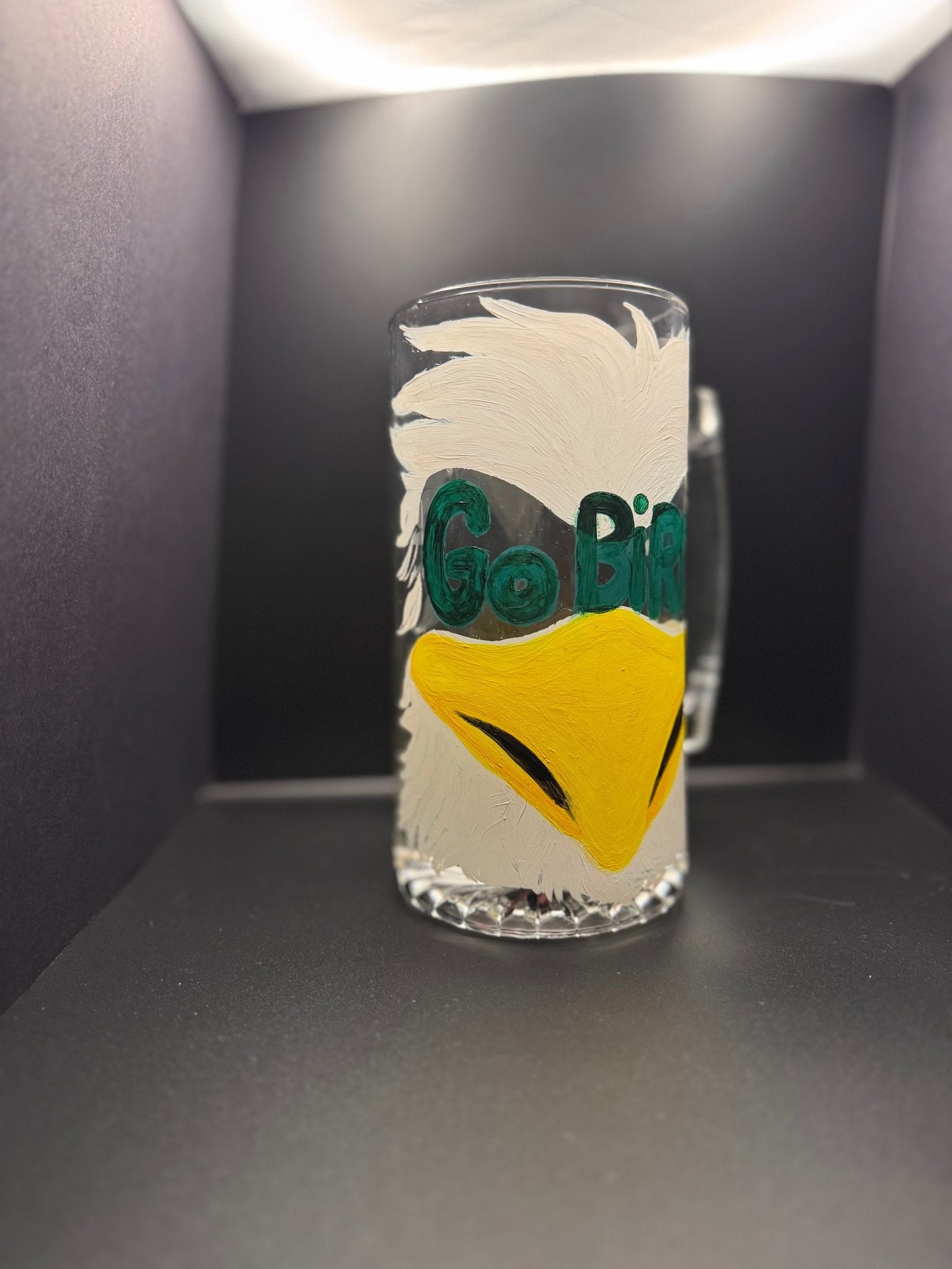 Hand-Painted Eagles Swoop Beer Mug – 24 oz