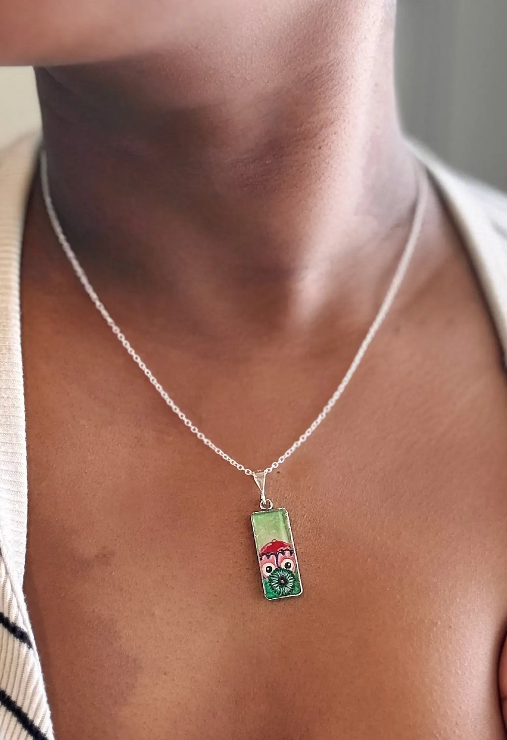 Large Hand-Painted Phillies Phanatic Pendant Necklace Pretty Weird