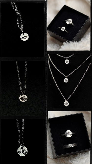 Sterling Silver LOVE Pendant Necklace – 8mm Hand Engraved Pretty Weird