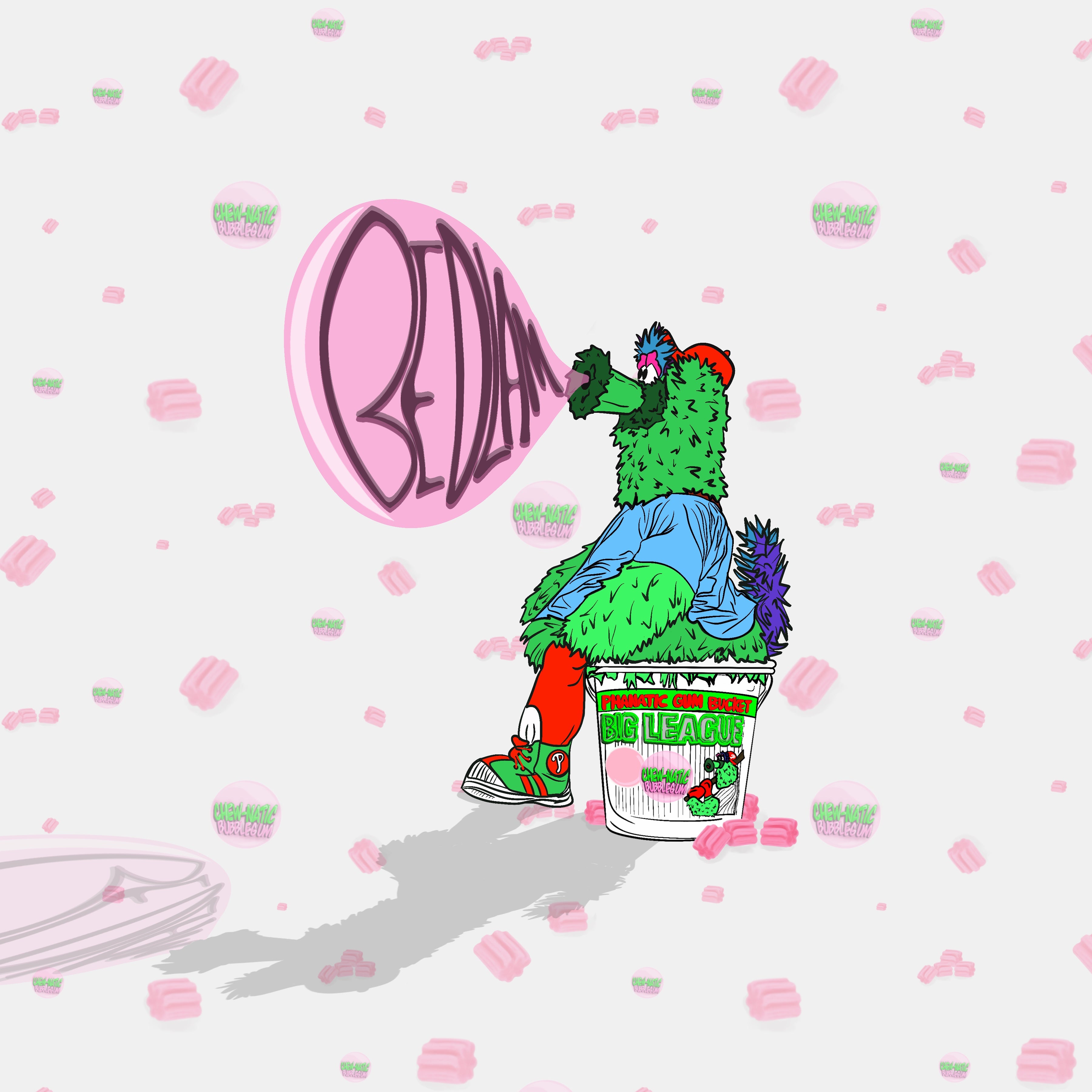 Chewnatic Bubblegum Art Print - Limited Edition Philadelphia Mascot Baseball Art Print  Pretty Weird