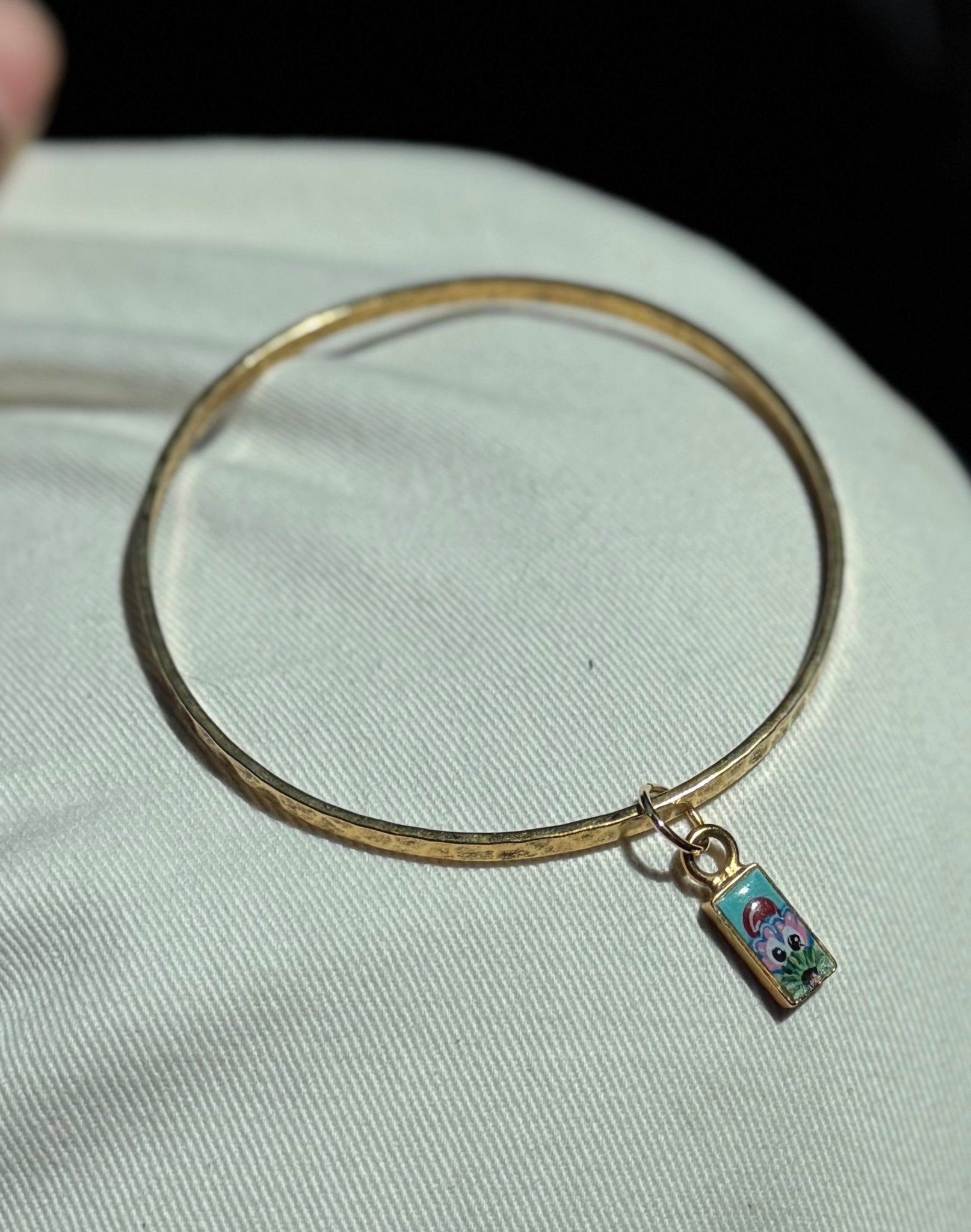 14K Gold Filled Sterling Silver Hand-Soldered Phillies Phanatic Charm Bangle Pretty Weird