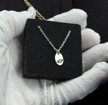 Eagles Engraved Hand Soldered Earrings and Oval Necklace Set | .925 Sterling Silver Pretty Weird