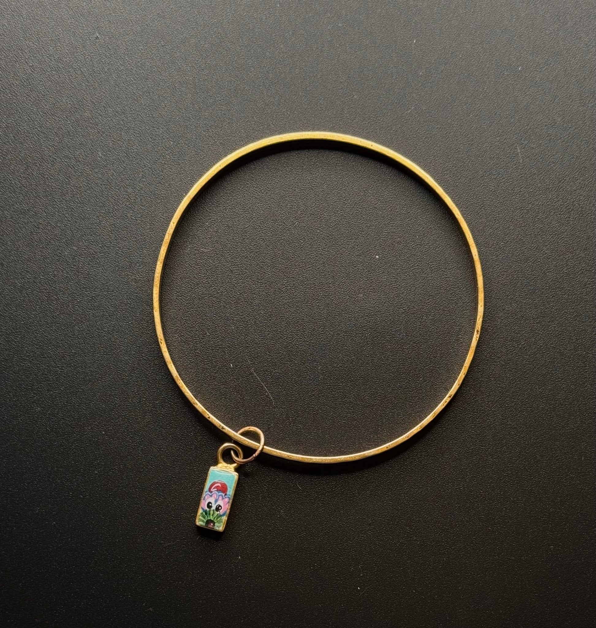14K Gold Filled Sterling Silver Hand-Soldered Phillies Phanatic Charm Bangle Pretty Weird