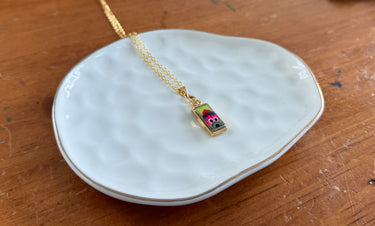 10mm x 20mm hand-painted Phillie Phanatic pendant necklace on 18-inch chain