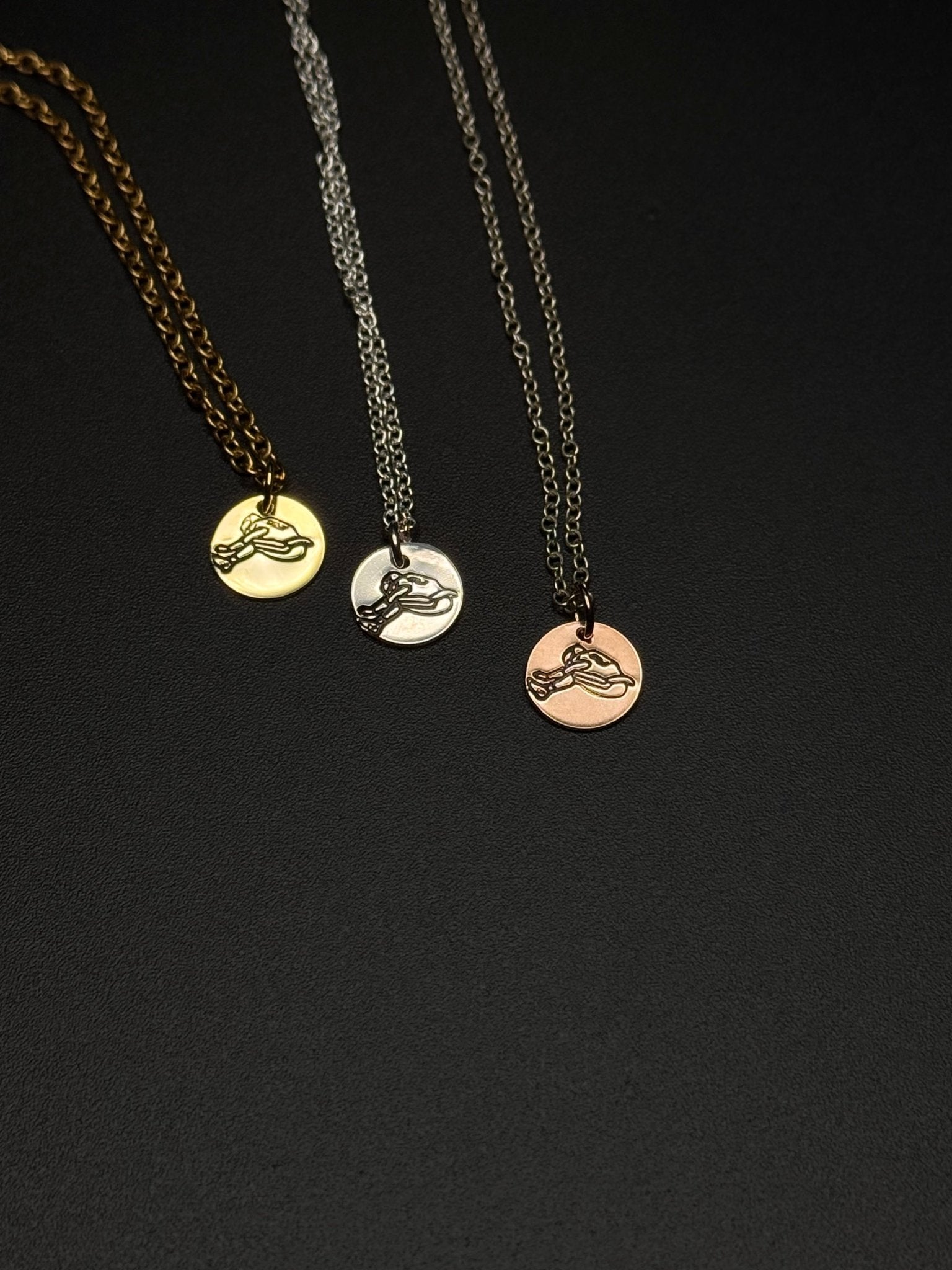 Gold & Rose Gold Saquon Backwards Hurdle Necklaces