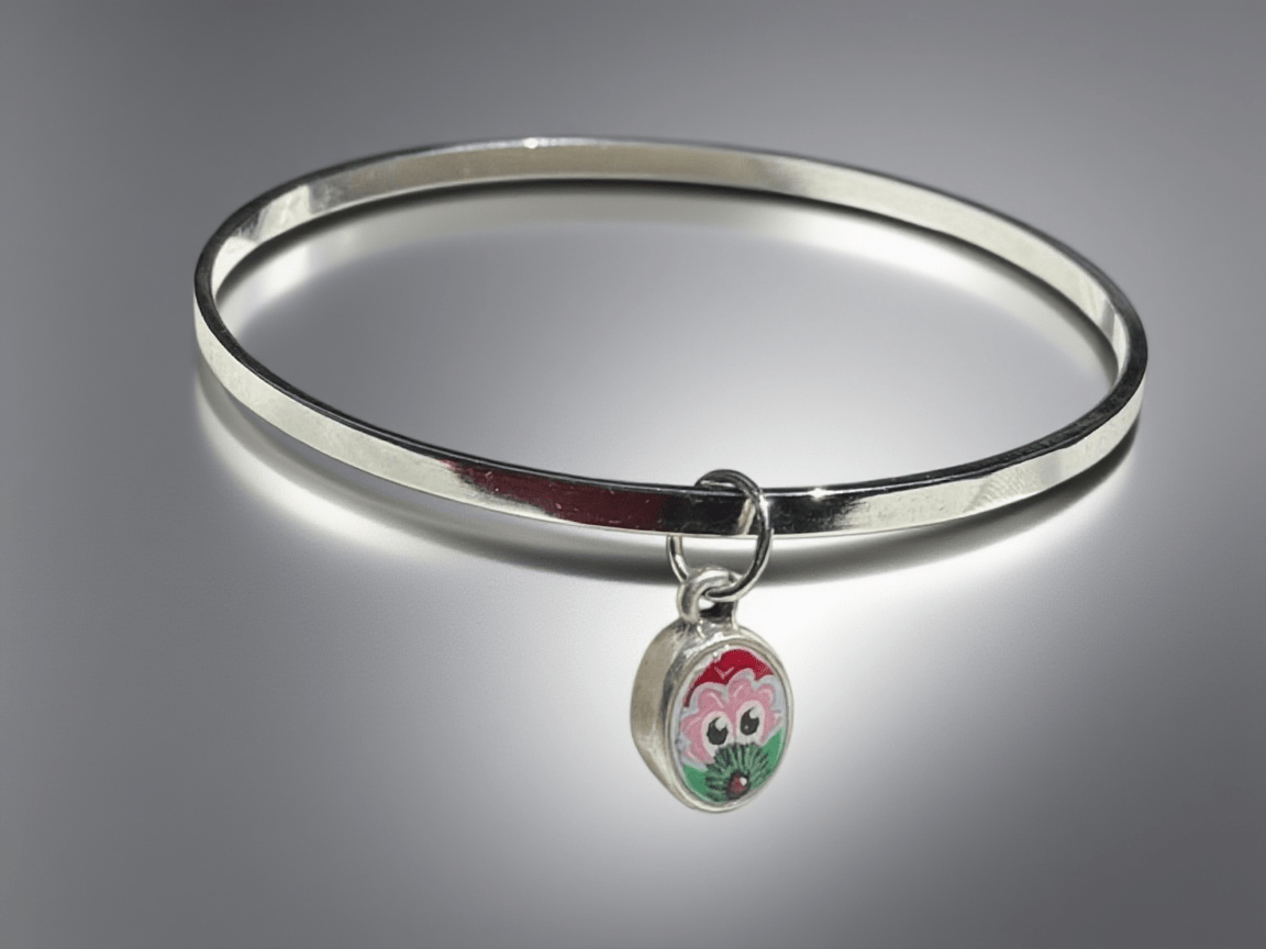 Sterling Silver Hand-Soldered Phanatic Charm Bangle – Choose Your Charm