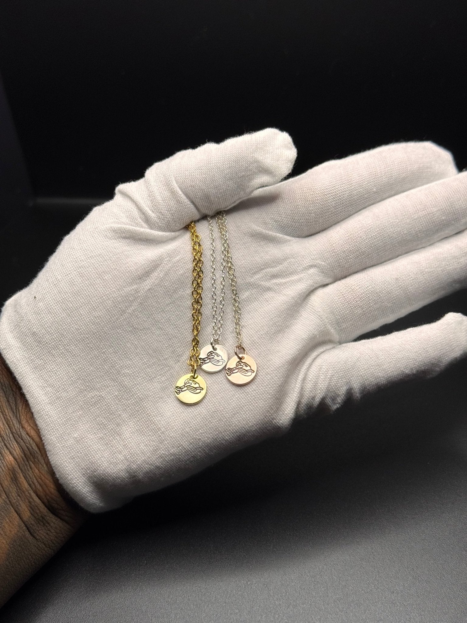 Gold & Rose Gold Saquon Backwards Hurdle Necklaces