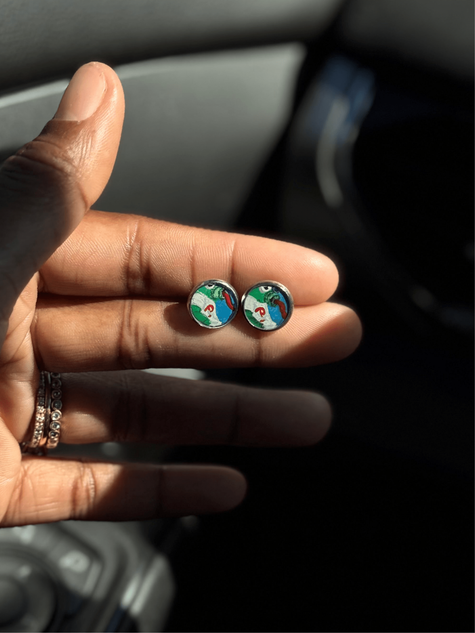 Silly Phanatic Tongue-Out Hand-Painted Stud Earrings – 10mm Stainless Steel Pretty Weird