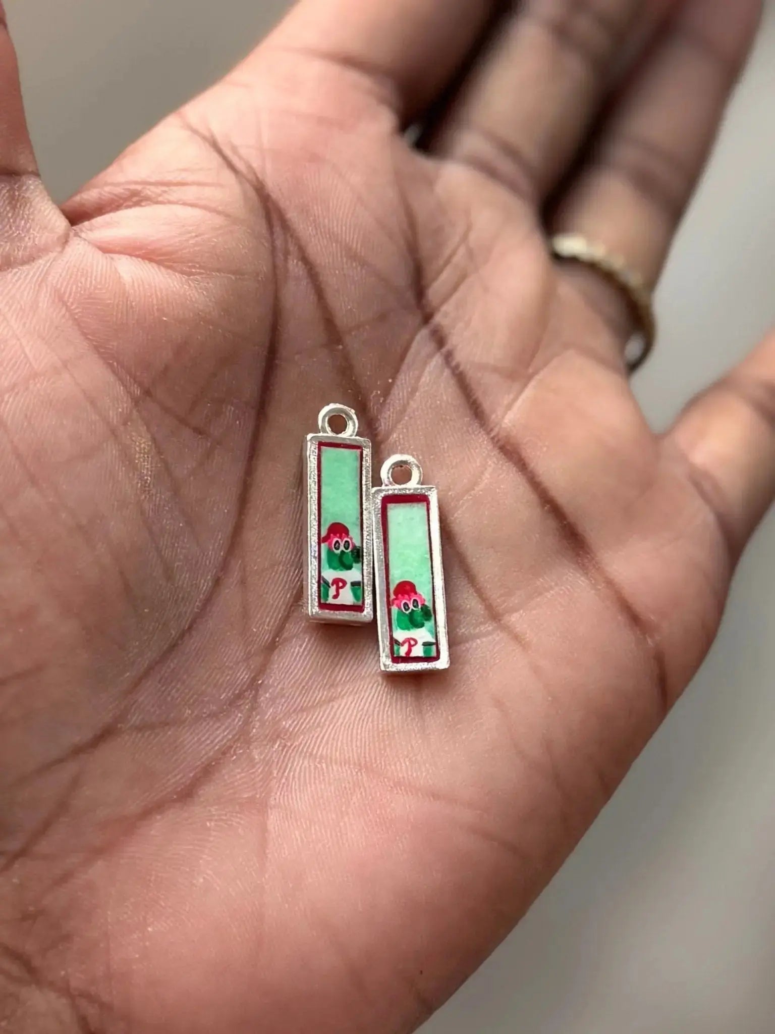 Mini Hand-Painted Phanatic Pendant Earrings Pretty Weird