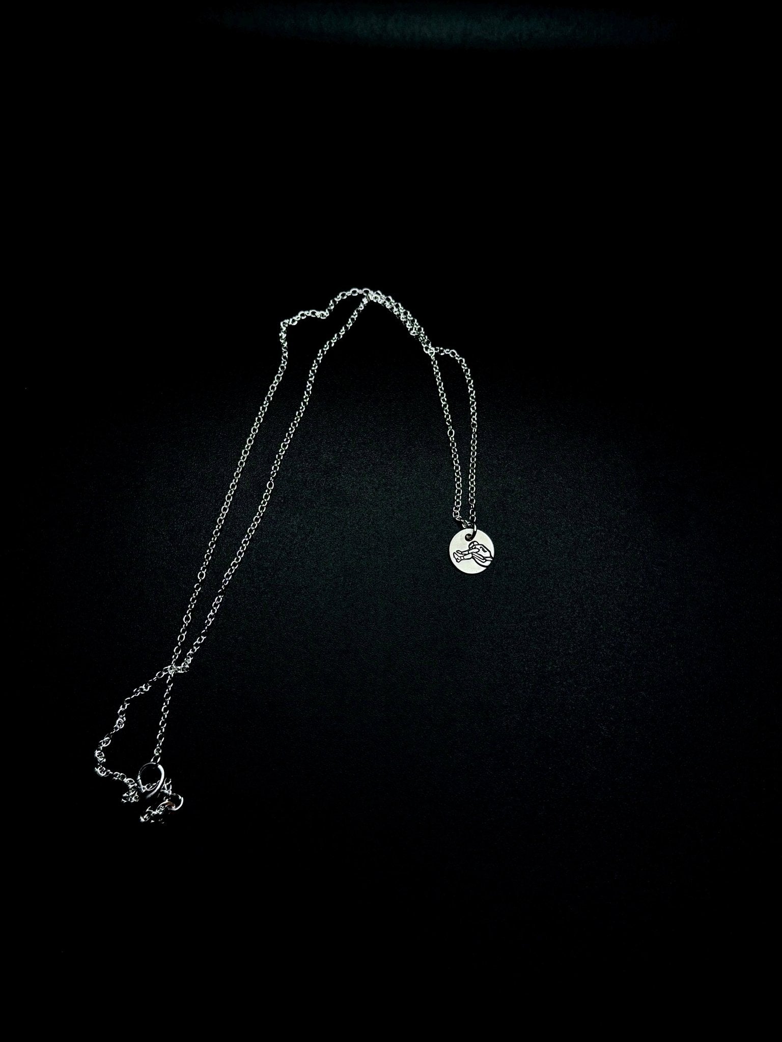 Sterling Silver Saquon Hurdle Pendant Necklace – 10mm Hand Engraved