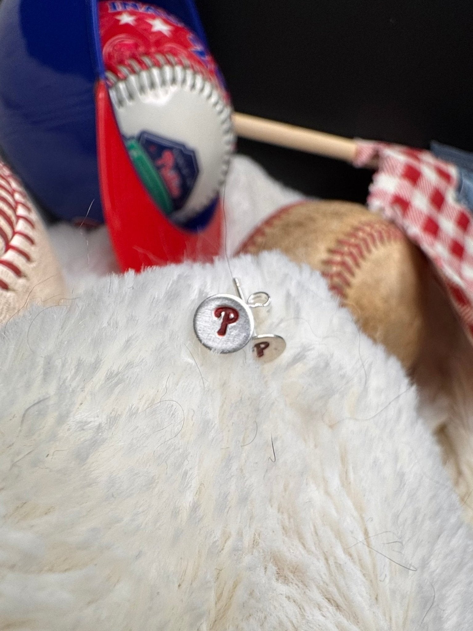 Phillies “P” Sterling Silver Stud Earrings Pretty Weird