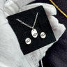 Eagles Engraved Hand Soldered Earrings and Oval Necklace Set | .925 Sterling Silver Pretty Weird