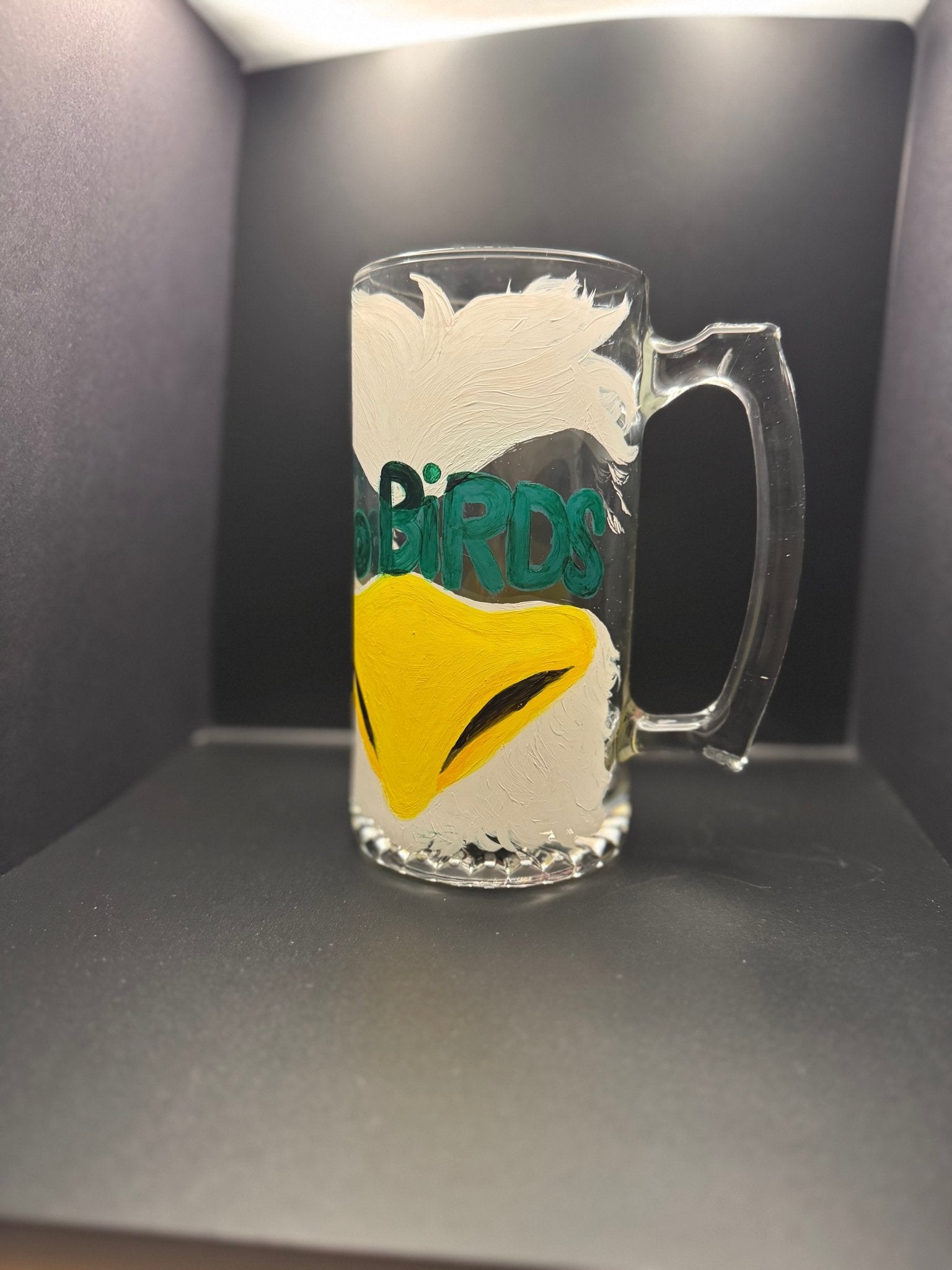 Hand-Painted Eagles Swoop Beer Mug – 24 oz