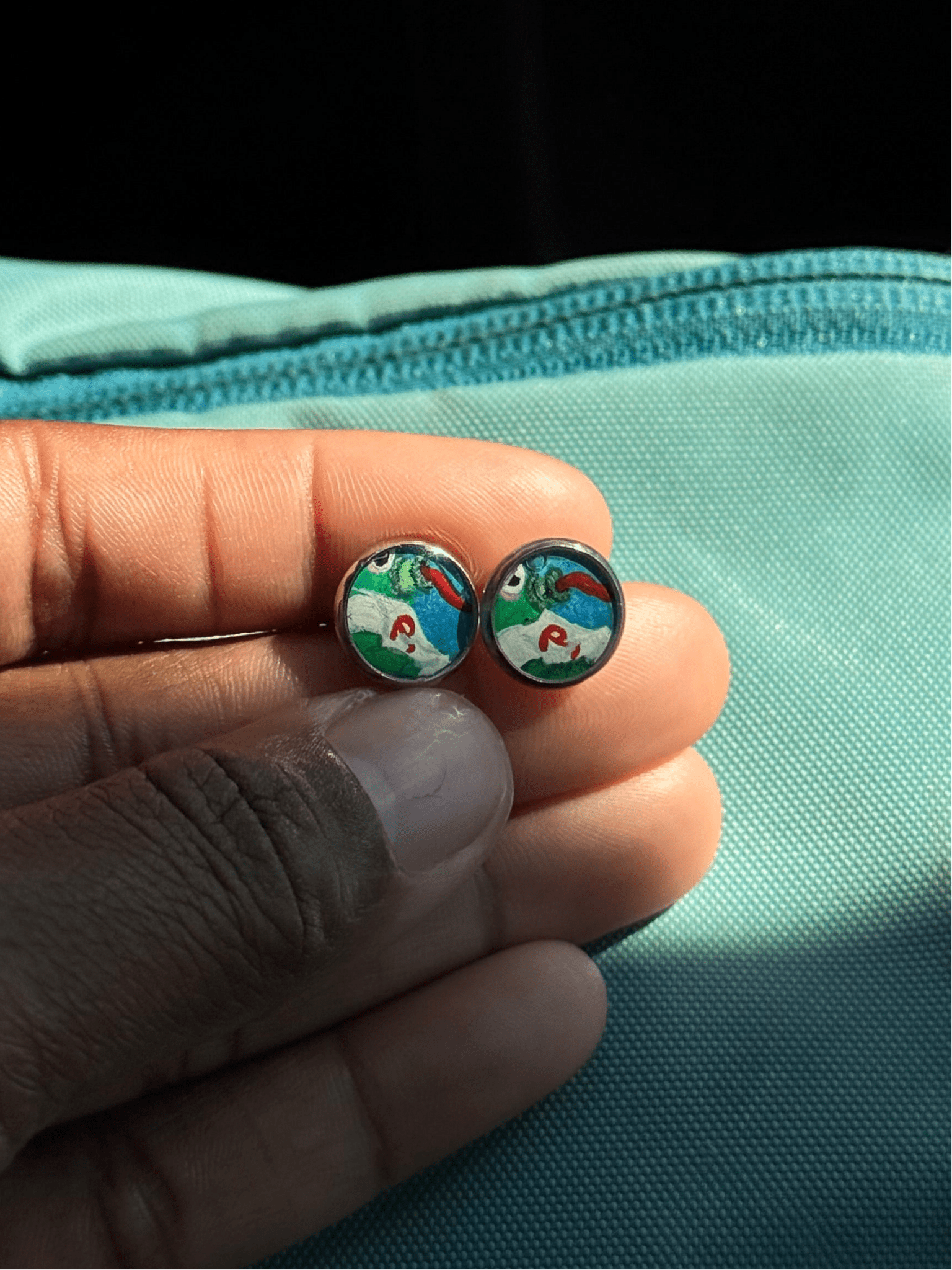 Silly Phanatic Tongue-Out Hand-Painted Stud Earrings – 10mm Stainless Steel Pretty Weird