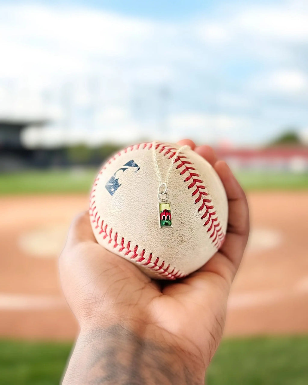 Baby Peeking Phanatic | Hand-Painted Pendant Necklace - Pretty Weird