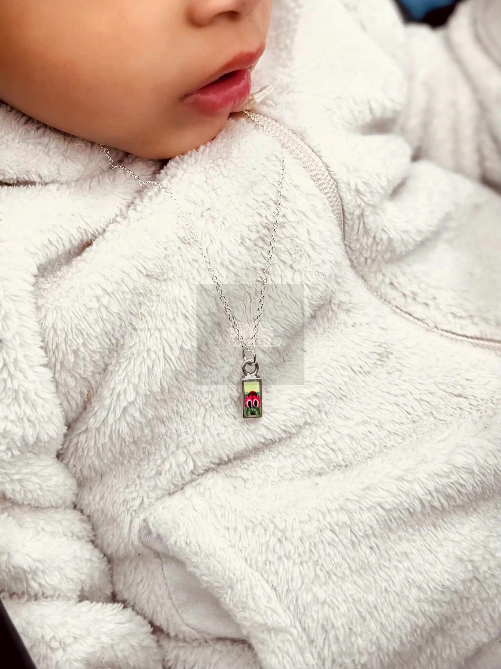 Baby Peeking Phanatic | Hand-Painted Pendant Necklace - Pretty Weird