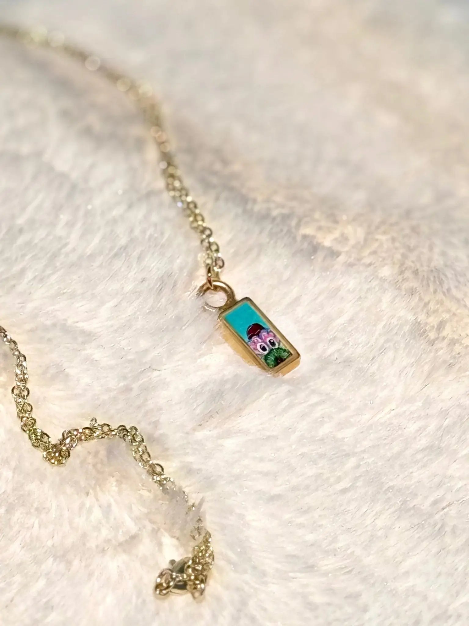 Baby Peeking Phanatic | Hand-Painted Pendant Necklace Pretty Weird