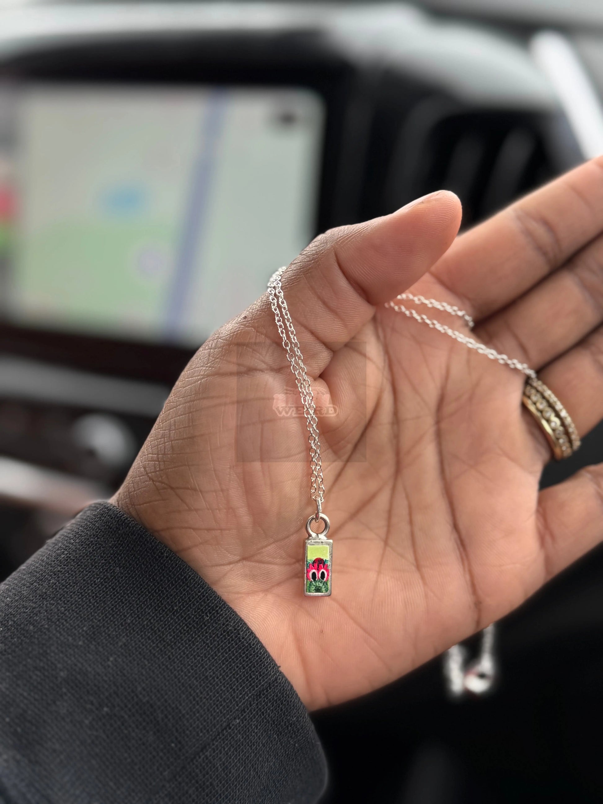 Baby Peeking Phanatic | Hand-Painted Pendant Necklace - Pretty Weird