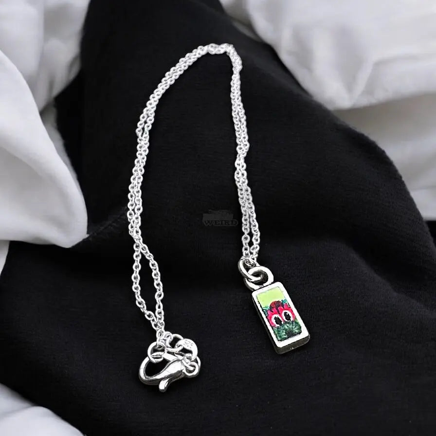 Baby Peeking Phanatic | Hand-Painted Pendant Necklace - Pretty Weird