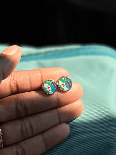 Silly Phanatic Tongue-Out Hand-Painted Stud Earrings – 10mm Stainless Steel Pretty Weird