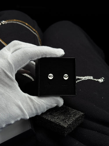 Hand Engraved Sterling Silver Eagles Stud Earrings Pretty Weird