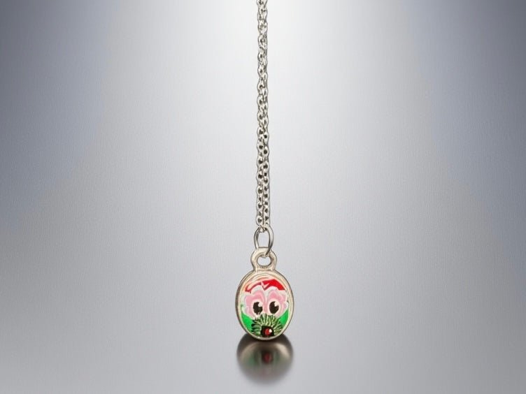 Tiny Oval Hand-Painted Phanatic Necklace