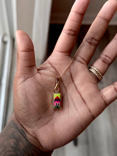 Hand painted Peeking Phanatic Pendant Necklace - Pretty Weird