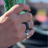 Engraved Phillie Phanatic Wide Band Ring | Sterling Silver Pretty Weird
