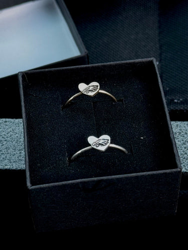 Heart Shaped Eagles Ring | Hand Soldered and Engraved Pretty Weird