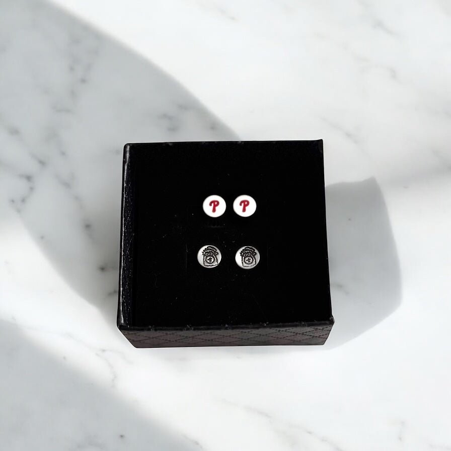 Hand Engraved Sterling Silver Phanatic Stud Earrings - Pretty Weird