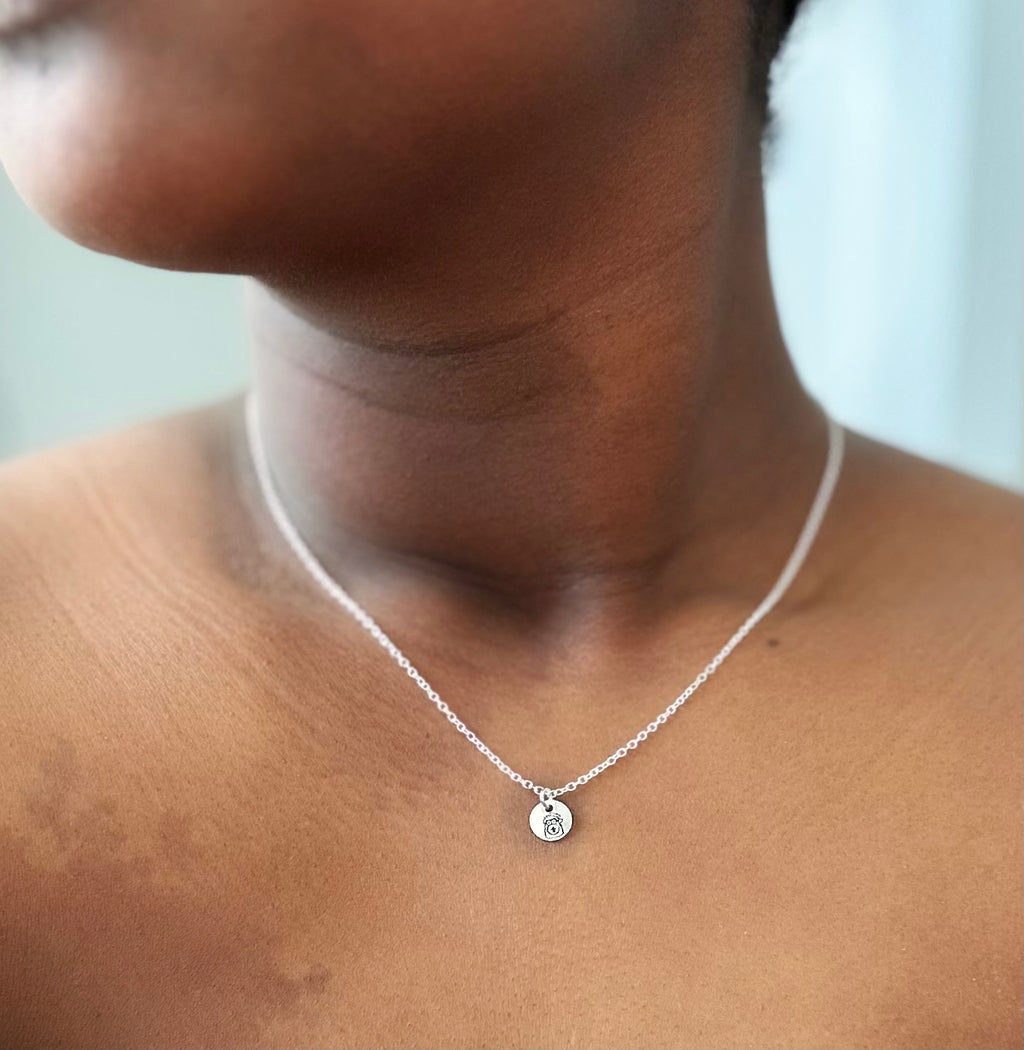 Tiny Engraved Sterling Silver Phanatic Necklace - Pretty Weird
