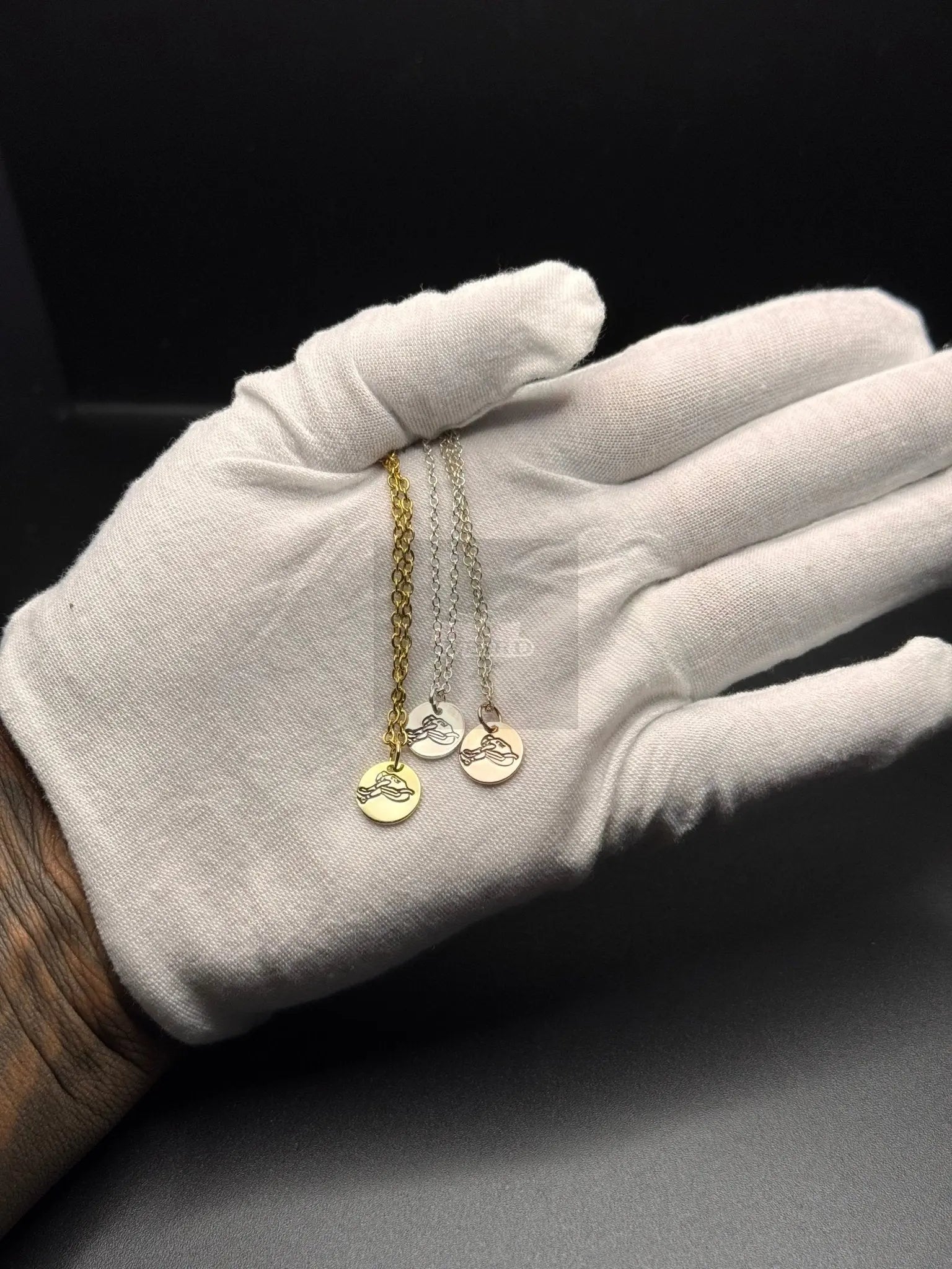 Gold & Rose Gold Saquon Backwards Hurdle Necklaces Pretty Weird