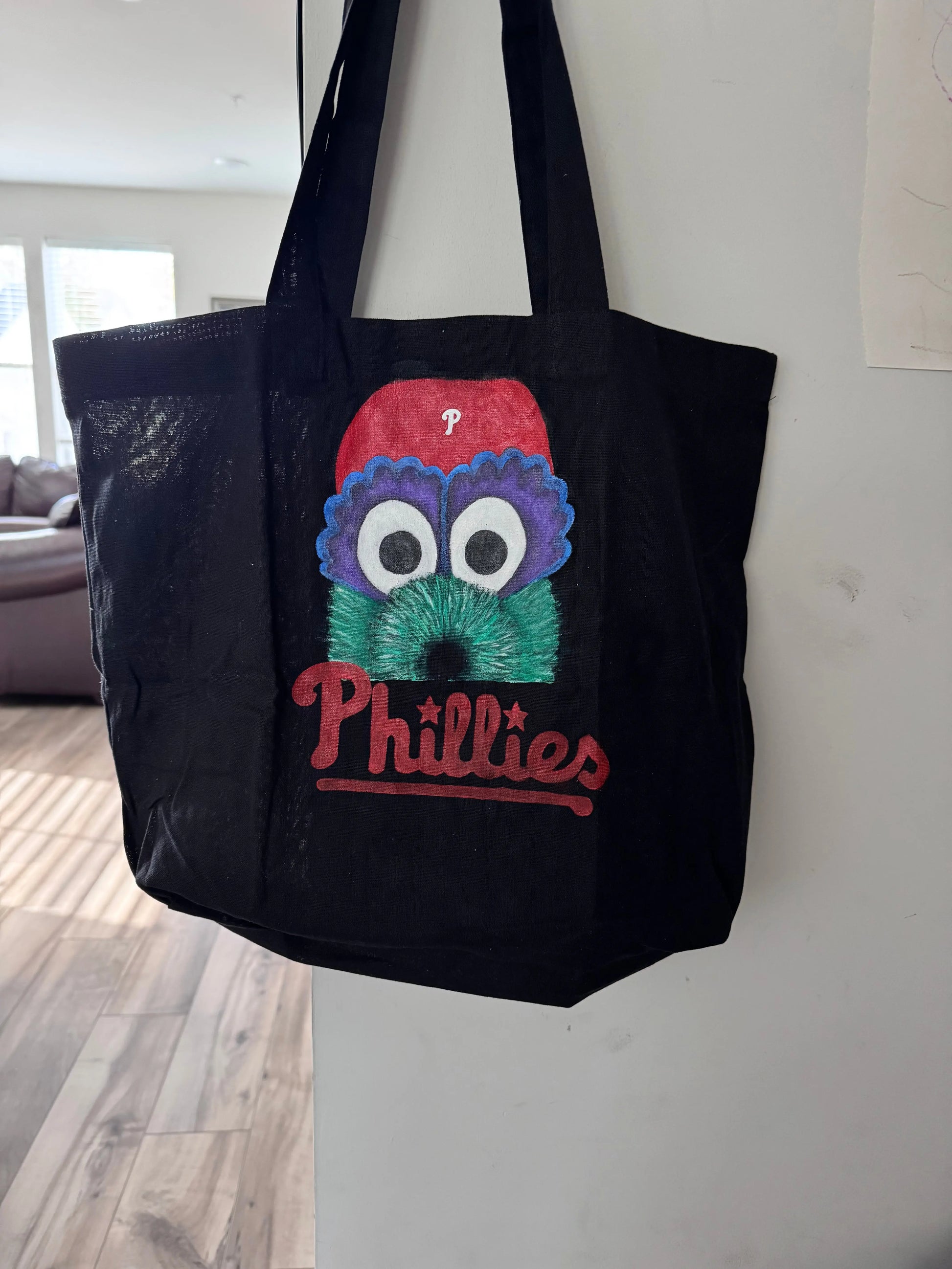 Phillie Phanatic Tote Bag – Hand-Painted & Made to Order - Pretty Weird