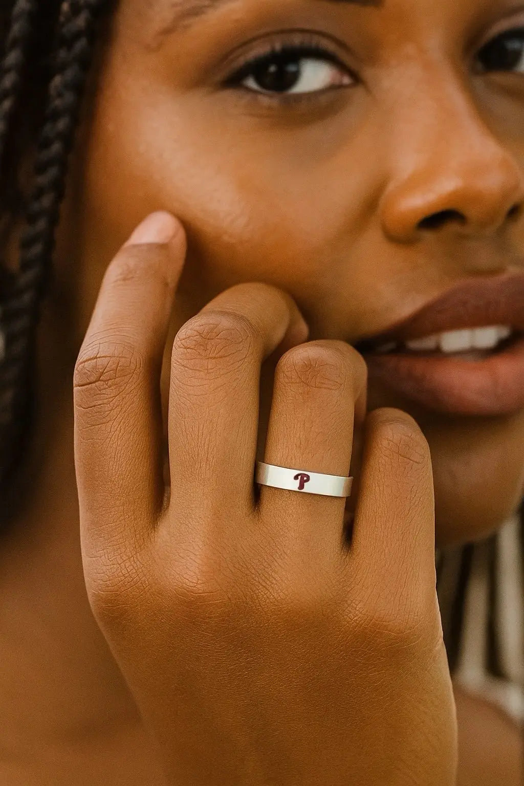 Handmade Fine Silver Phillies “P” Ring | Limited Edition Custom Engraved & Soldered Pretty Weird