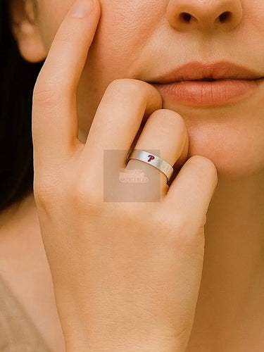 Handmade Fine Silver Phillies “P” Ring | Limited Edition Custom Engraved & Soldered Pretty Weird
