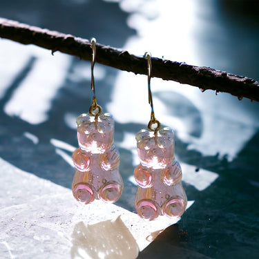 Pink Gummy Bear Earrings | Handmade Jewelry - Pretty Weird
