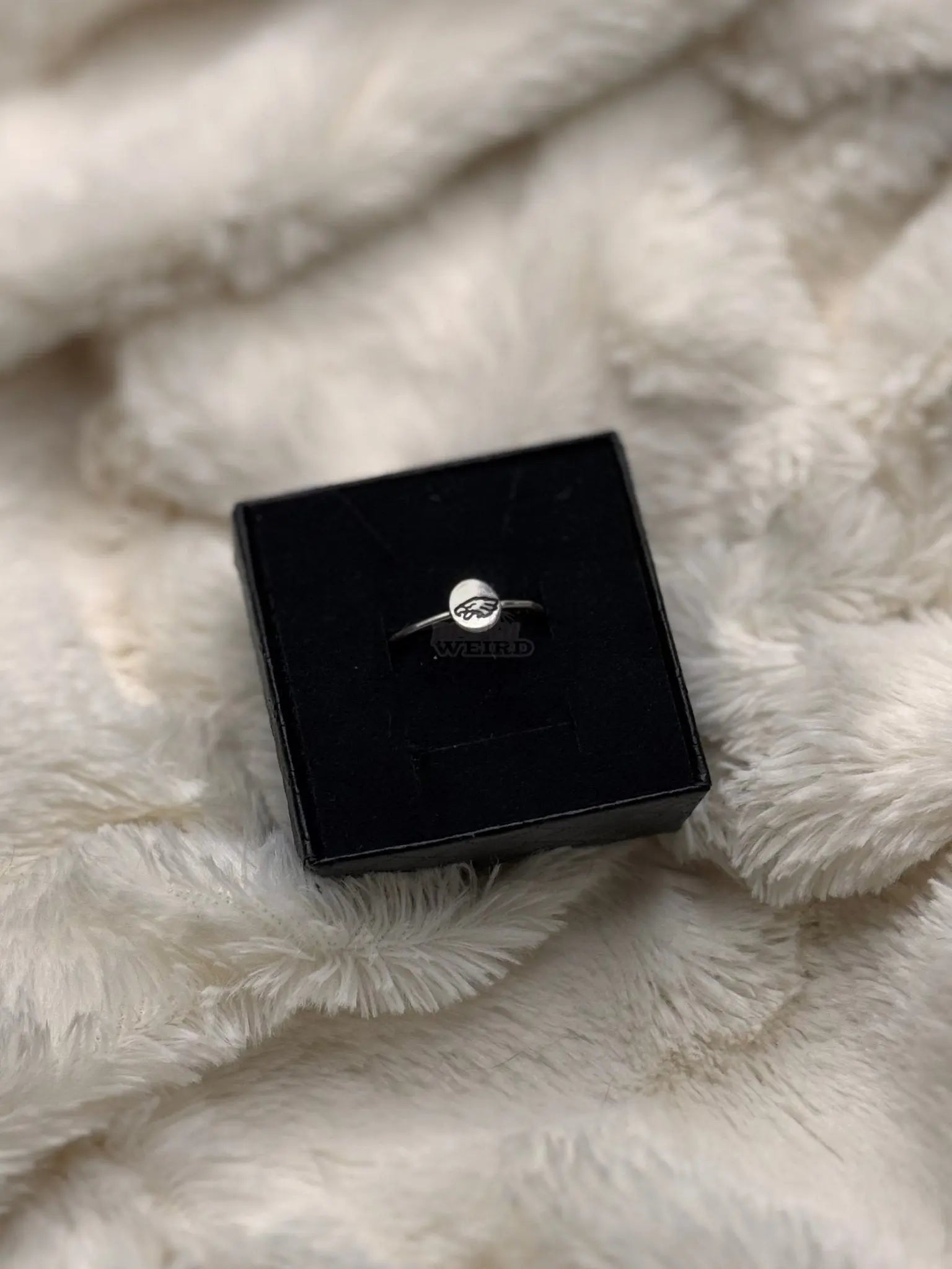Minimal Eagles Logo Ring & Necklace Set Pretty Weird