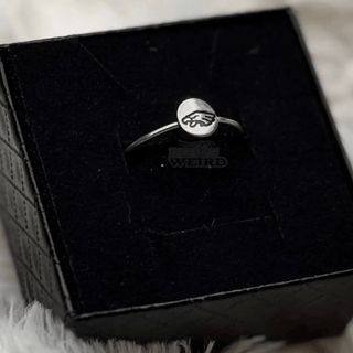Minimalist Sterling Silver Eagles Pendant Ring – 6mm Circle with Engraved Philadelphia Eagles Logo Pretty Weird