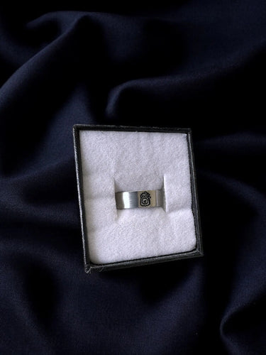 Engraved Phillie Phanatic Wide Band Ring | Sterling Silver - Pretty Weird