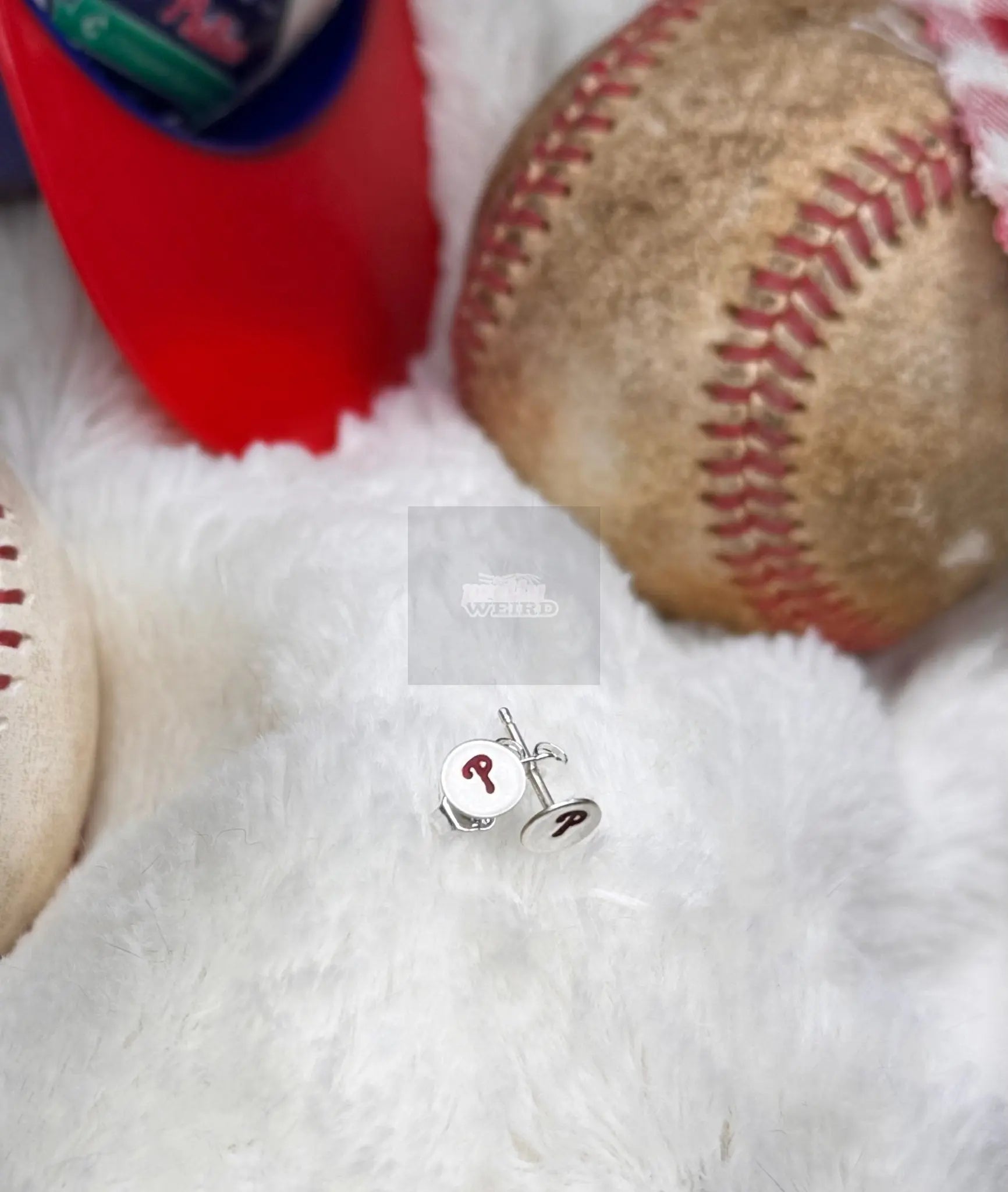 Phillies “P” Sterling Silver Stud Earrings Pretty Weird