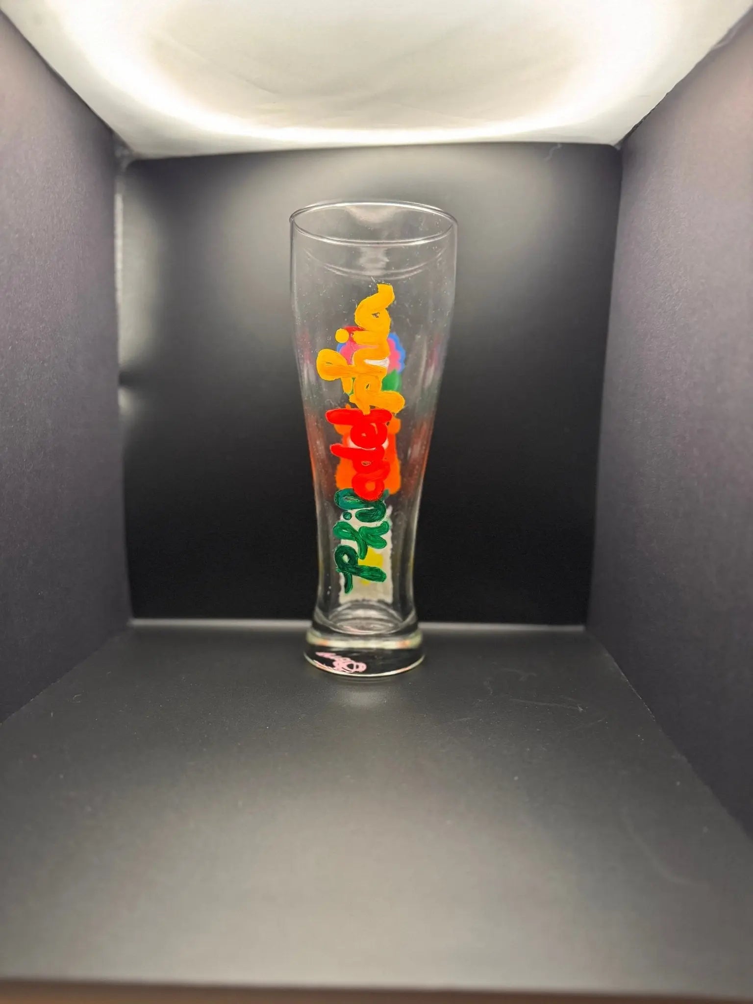 Philly Mascot Stack Pilsner Glass – Hand-Painted 20 oz Pretty Weird